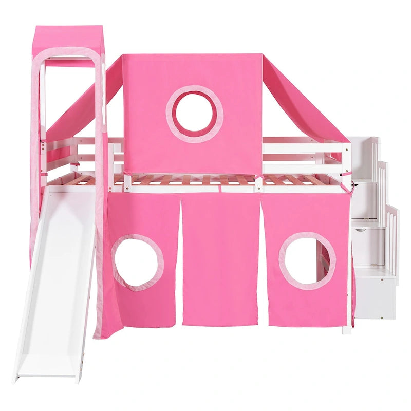 Lit mezzanine avec tente et tour