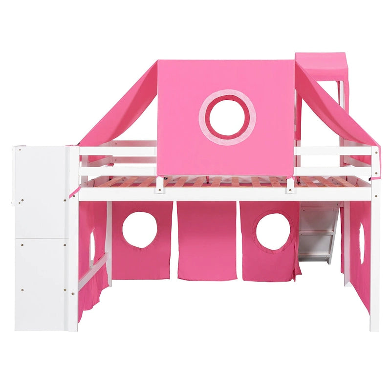 Lit mezzanine avec tente et tour