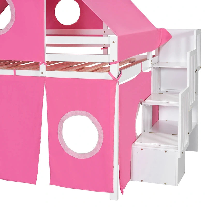 Lit mezzanine avec tente et tour