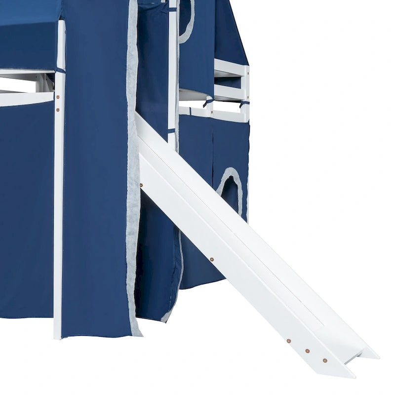 Lit mezzanine avec tente et tour