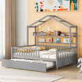 Lit cabane en bois massif avec lit gigogne double