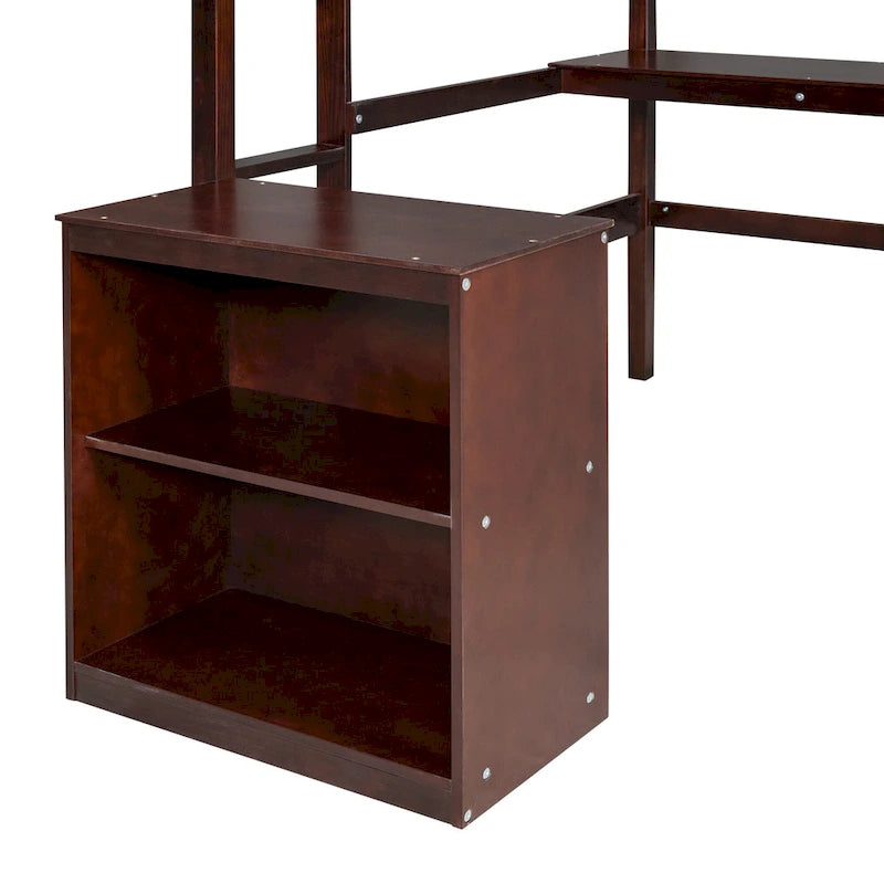 Lit mezzanine avec bureau et planche à écrire en pin massif