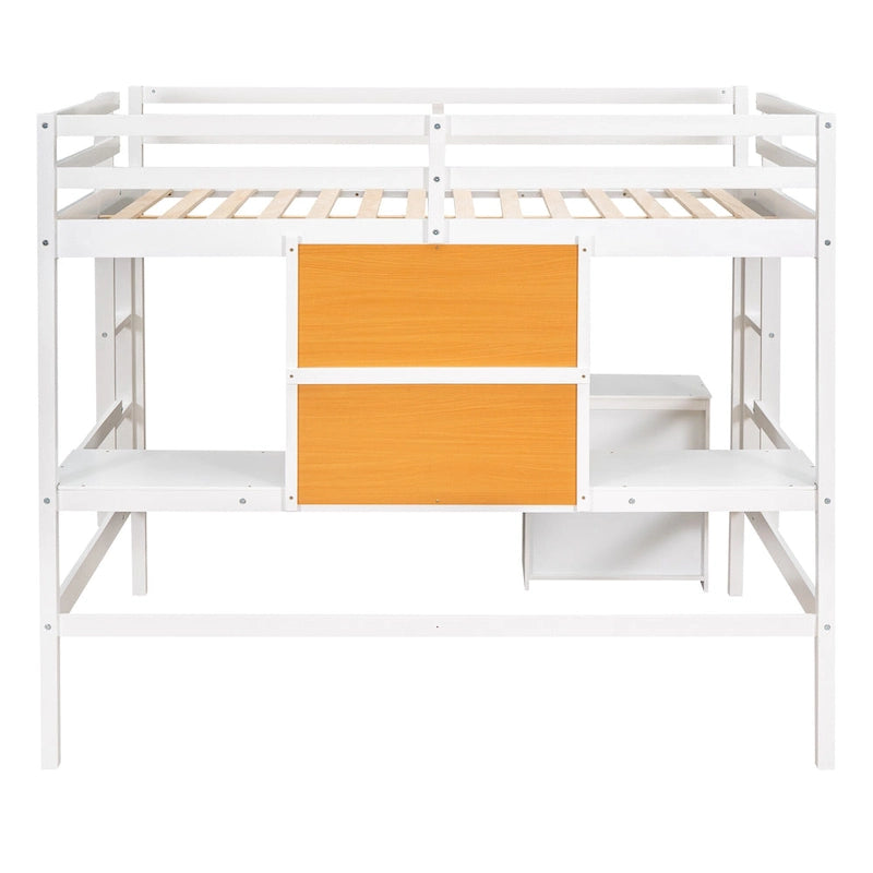 Lit mezzanine avec bureau et planche à écrire en pin massif
