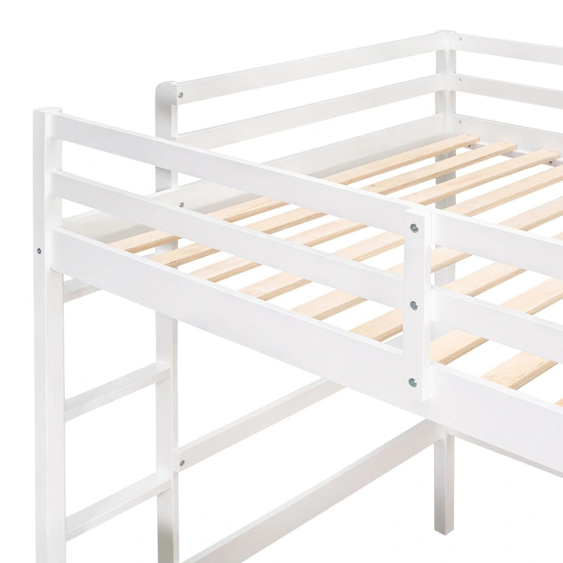 Lit mezzanine avec bureau et planche à écrire en pin massif