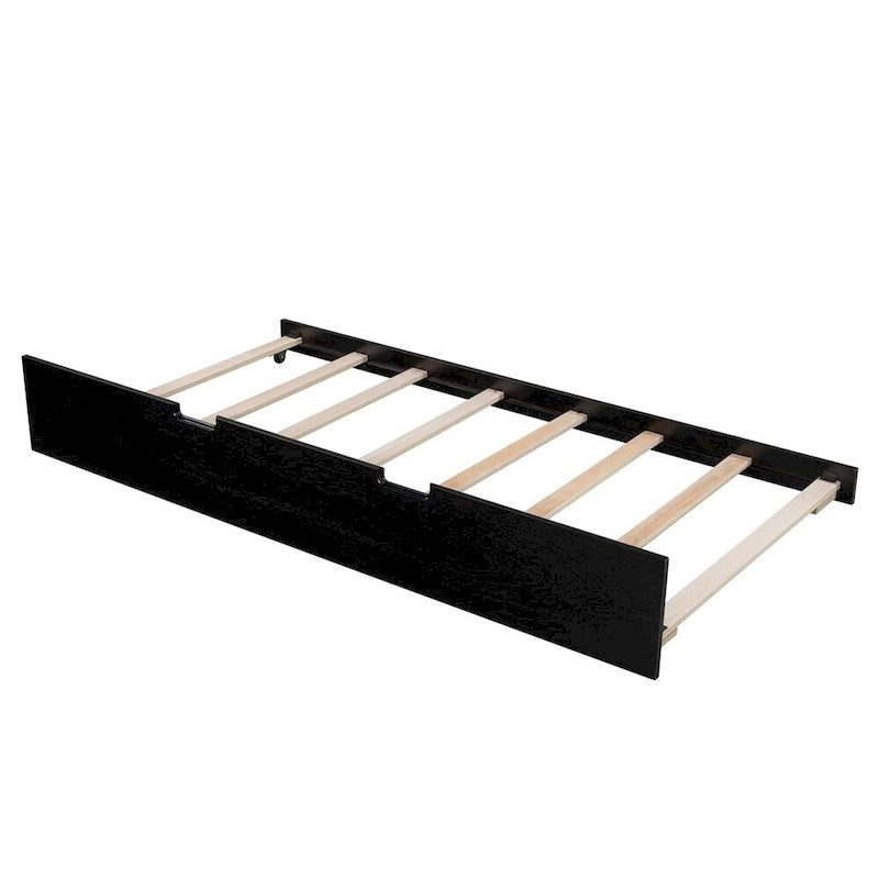 Lit de repos double en bois avec lit gigogne, canapé-lit pour chambre à coucher ou salon