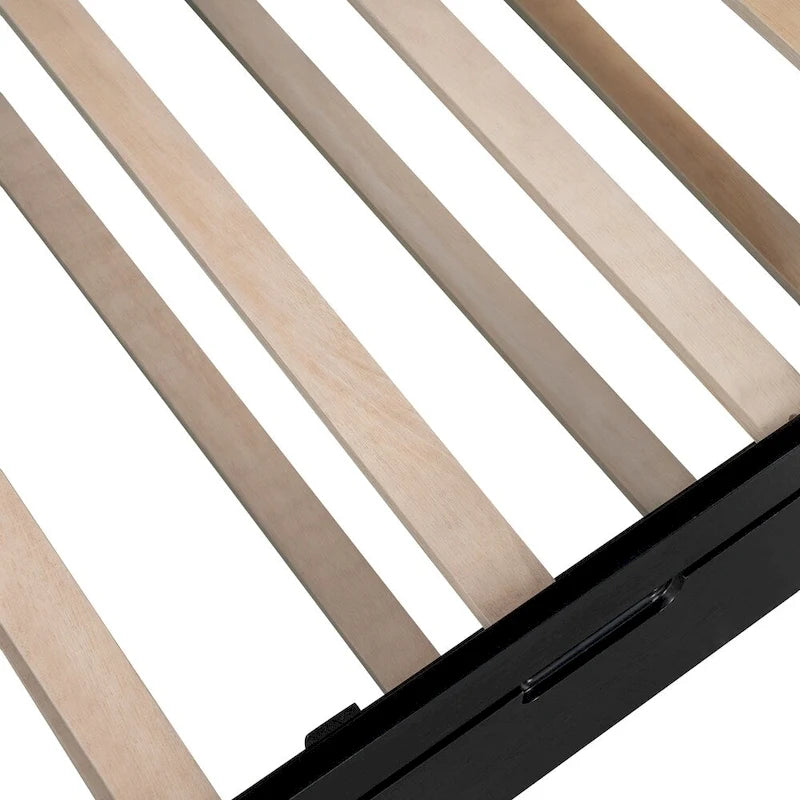 Lit de repos double en bois avec lit gigogne, canapé-lit pour chambre à coucher ou salon