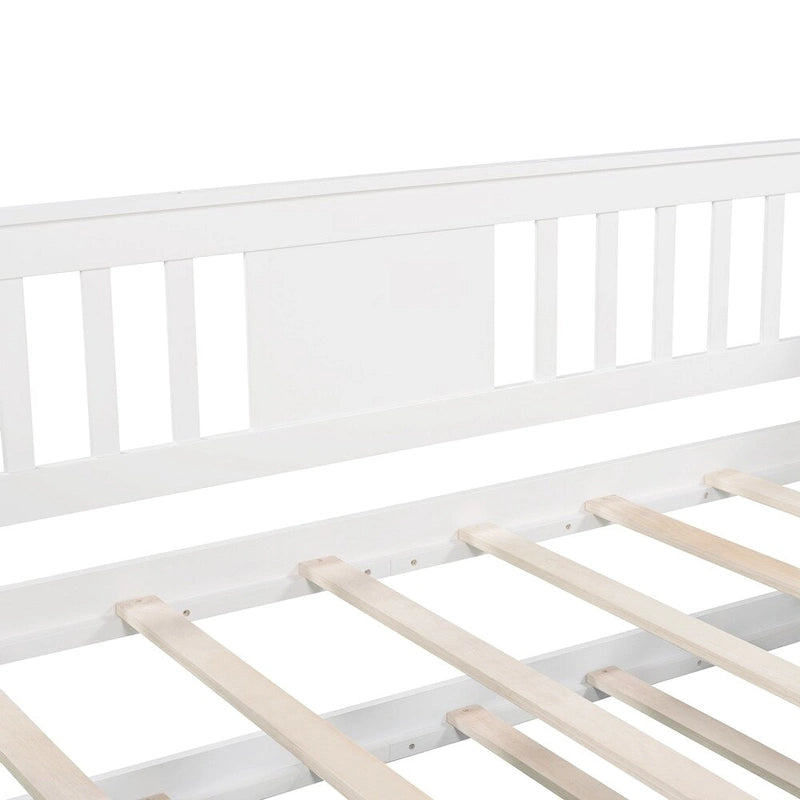 Lit de repos double en bois avec lit gigogne, canapé-lit pour chambre à coucher ou salon