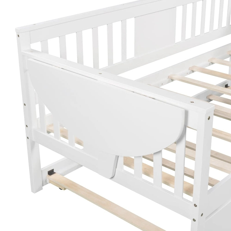 Lit de repos double en bois avec lit gigogne, canapé-lit pour chambre à coucher ou salon