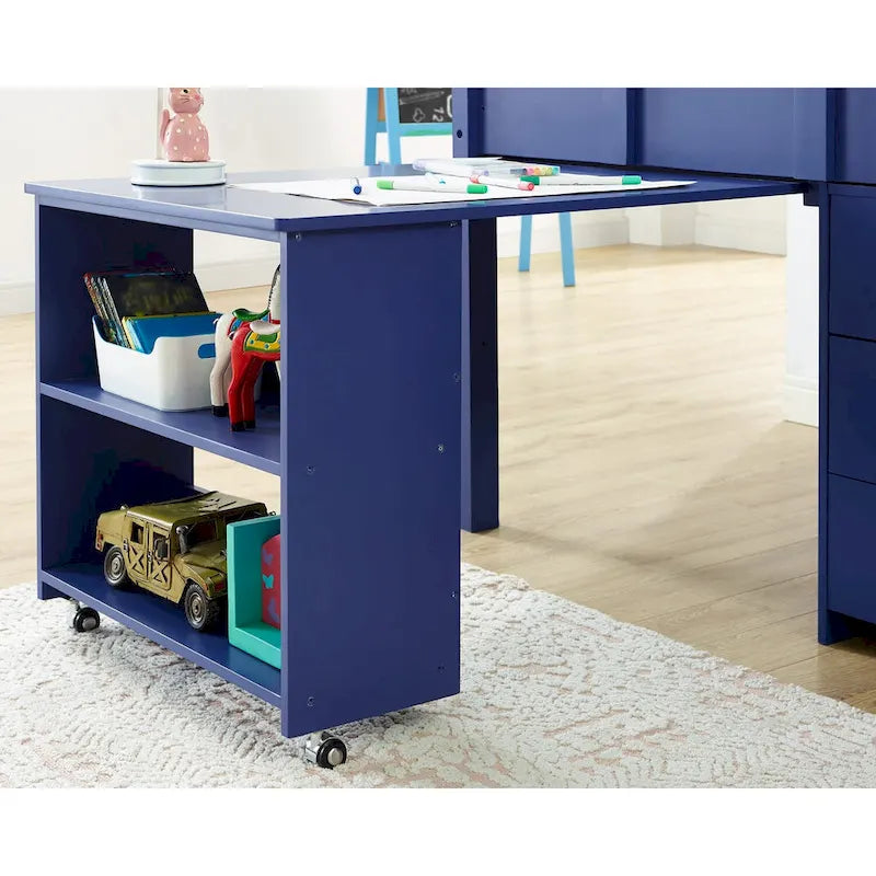Lit mezzanine jumeau avec bureau, lit mezzanine jumeau bas pour enfants avec rangement, lit mezzanine en pin pour enfants, lit mezzanine jumeau avec armoire