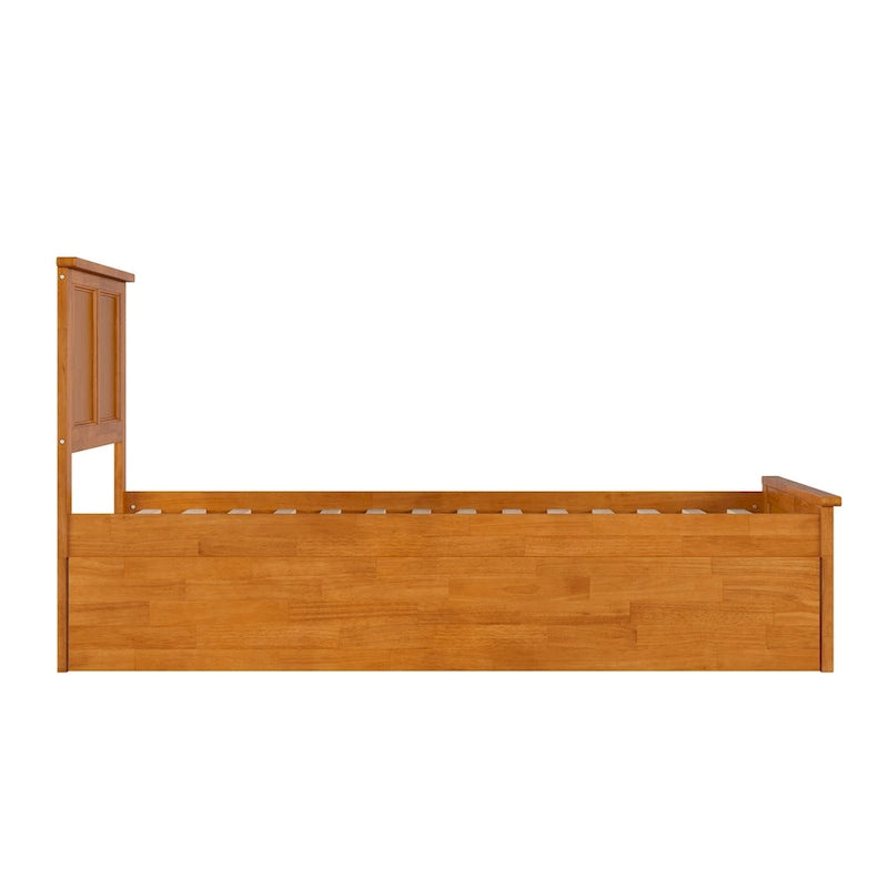 Lit plateforme avec pied de lit assorti et lit gigogne double