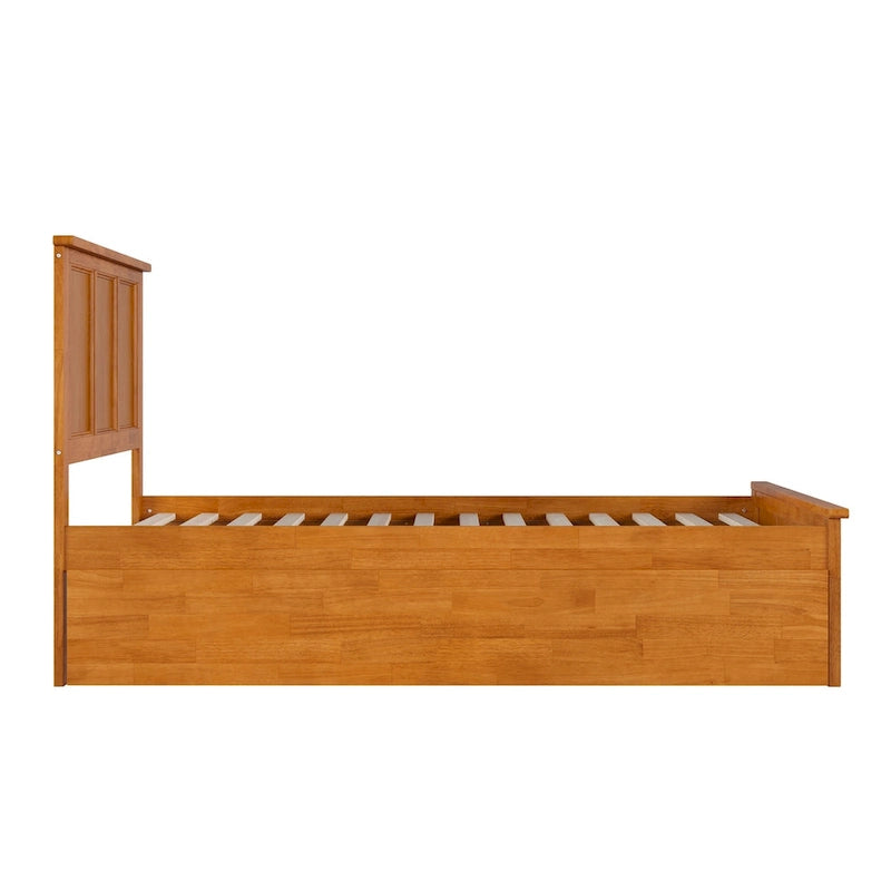 Lit plateforme avec pied de lit assorti et lit gigogne double