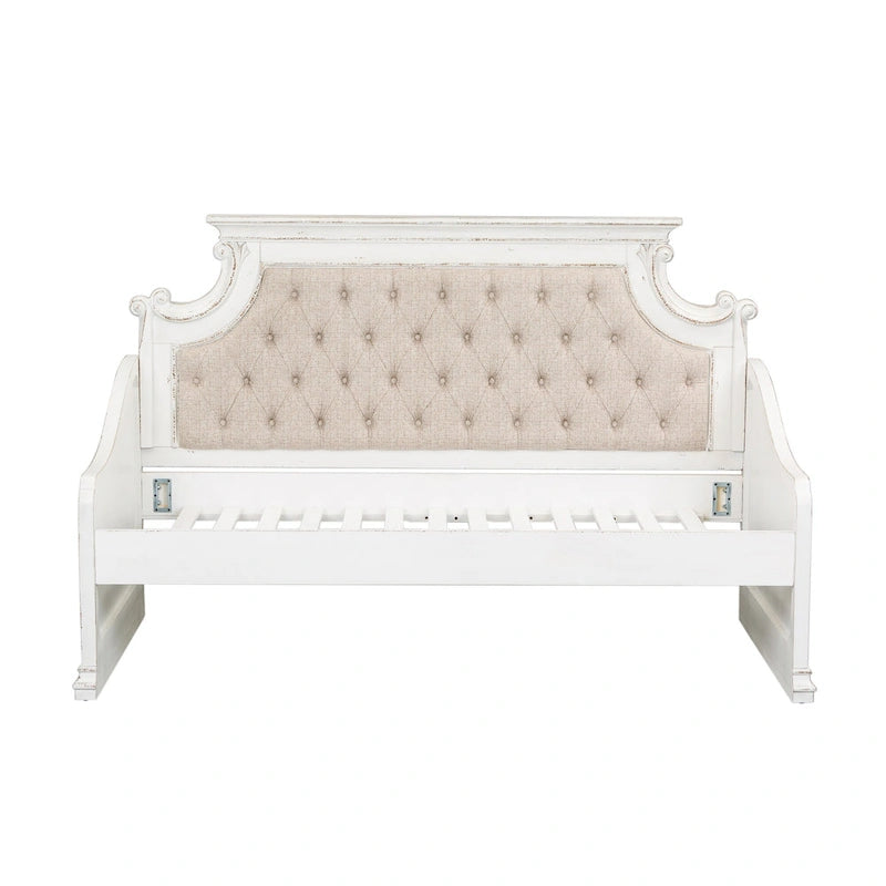 Lit de repos jumeau blanc antique sans lit gigogne