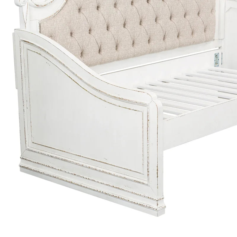 Lit de repos jumeau blanc antique sans lit gigogne