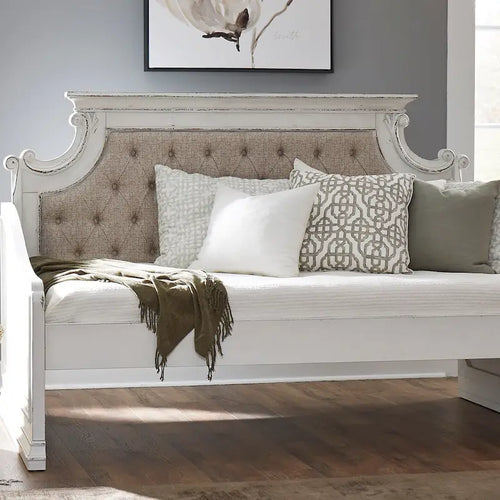 Lit de repos jumeau blanc antique sans lit gigogne