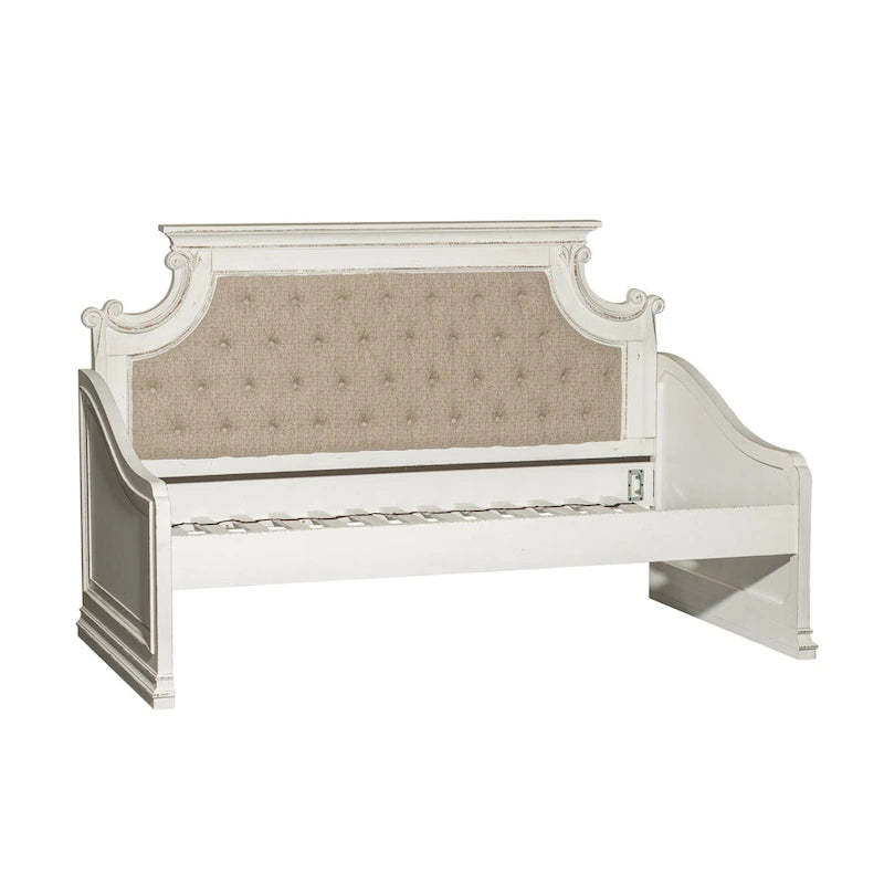 Lit de repos jumeau blanc antique sans lit gigogne