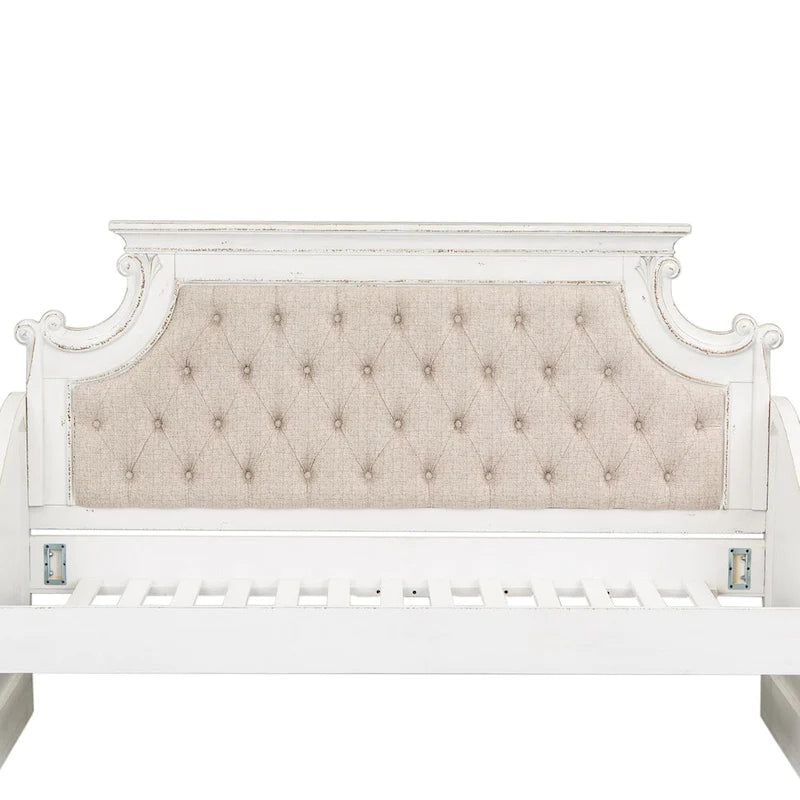 Lit de repos jumeau blanc antique sans lit gigogne