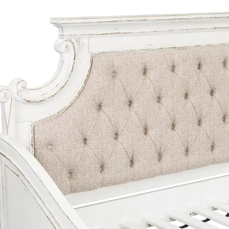 Lit de repos jumeau blanc antique sans lit gigogne