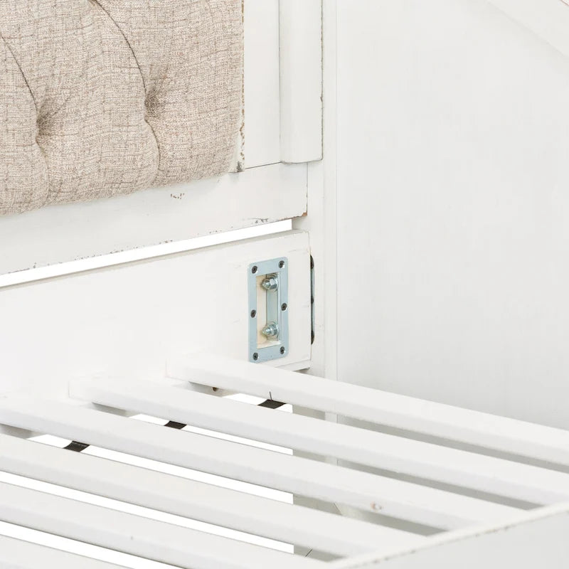 Lit de repos jumeau blanc antique sans lit gigogne