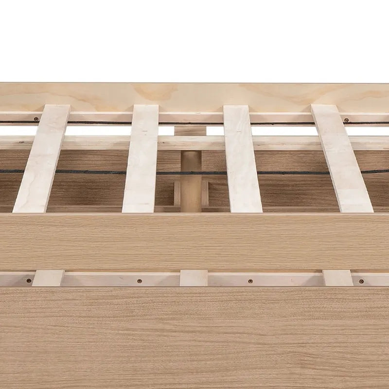 Cadre de lit plateforme en bois double de style ferme moderne avec lit gigogne simple