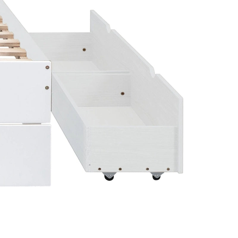 Cadre de lit plateforme en bois double de style ferme moderne avec lit gigogne simple