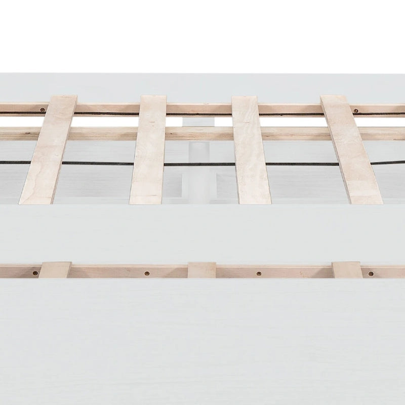 Cadre de lit plateforme en bois double de style ferme moderne avec lit gigogne simple