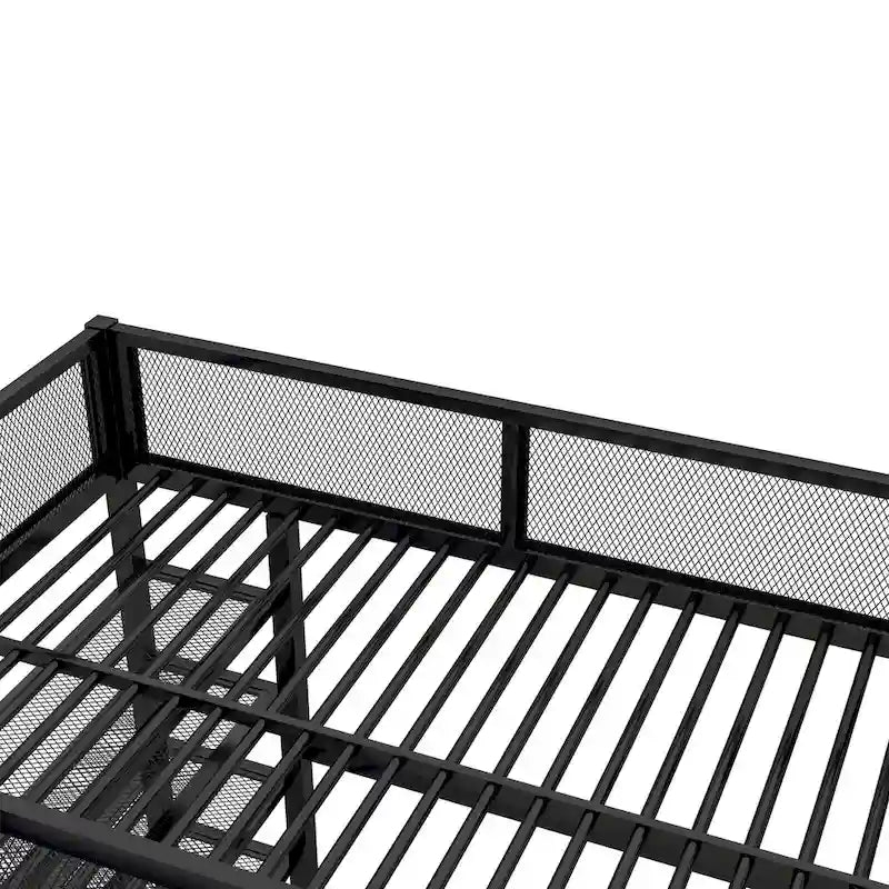 Lit mezzanine double avec quatre étagères