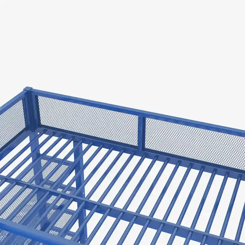 Lit mezzanine double avec quatre étagères