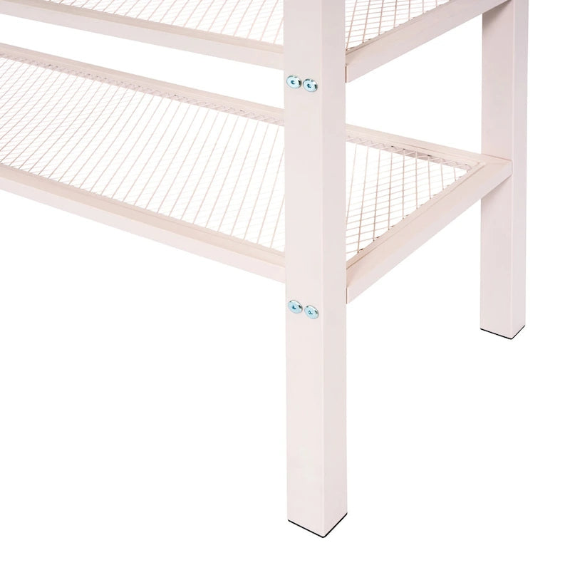 Lit mezzanine double avec quatre étagères