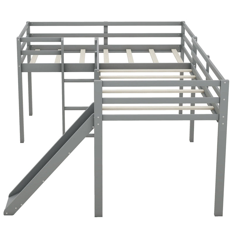 Lit mezzanine avec échelle et toboggan