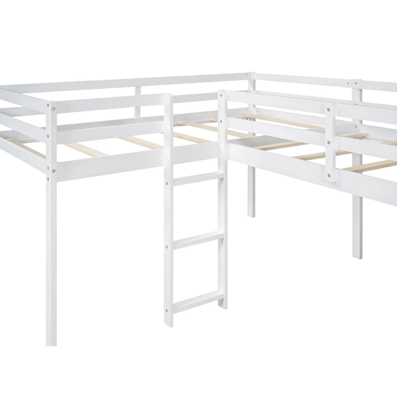 Lit mezzanine avec échelle et toboggan